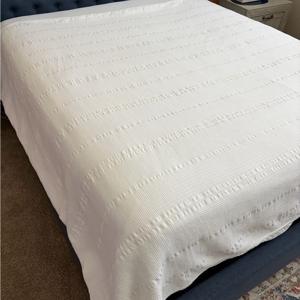 Boll & Branch White Woven Texture duvet cover King / Cal King organic cotton